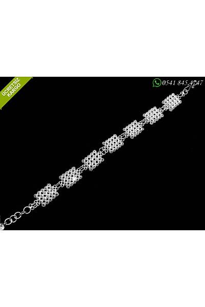 Kare Bereket Model 925 Ayar G�m�� Bayan Telkari Bileklik Stok Kodu:20172249