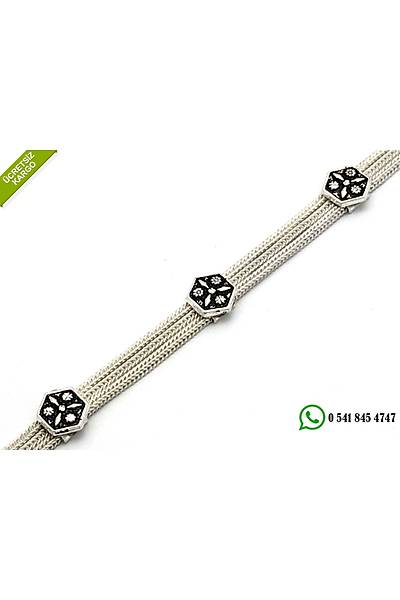 925 Ayar �zel Tasar�m El ��i Midyat Has�r� G�m�� Bayan Bileklik Stok Kodu:2018681