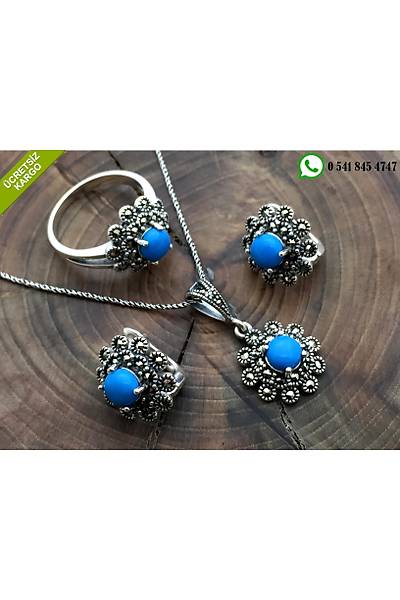 Firze Ve Markazit Tal iek Model 925 Ayar Gm Bayan l Set Stok Kodu:20173116