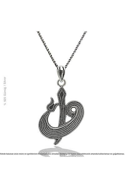 925 Ayar G�m�� Elif Vav Harfli Telkari Bayan Kolye Stok Kodu:20173686