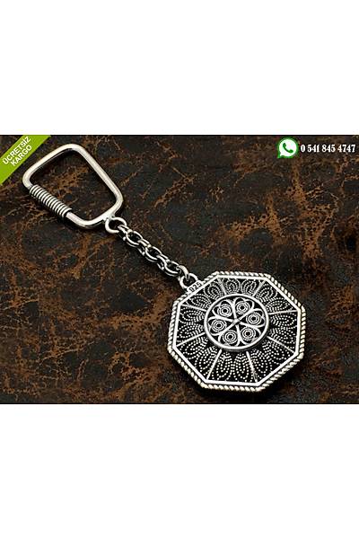 925 Ayar �zel Tasar�m Oksitli Telkari G�m�� Anahtarl�k Stok Kodu:2018648