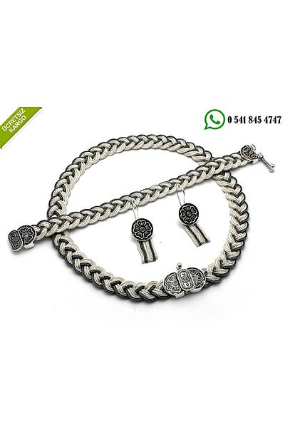 925 Ayar zel Tasarm El i Midyat Hasr Gm l Set Stok Kodu:2018652