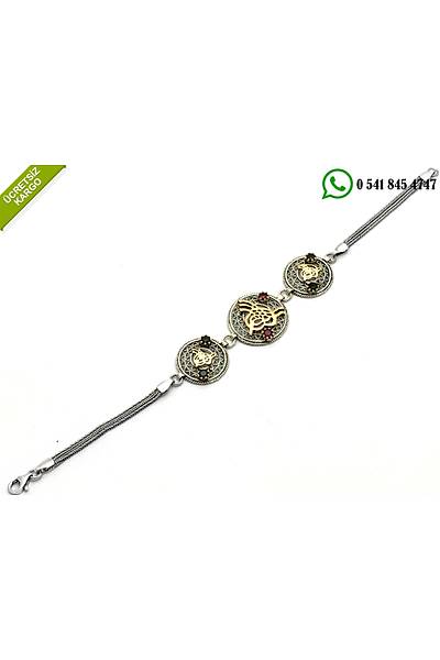 925 Ayar G�m�� Osmanl� Tu�ral� Oksitli Telkari Bayan Bileklik Stok Kodu: 20174650