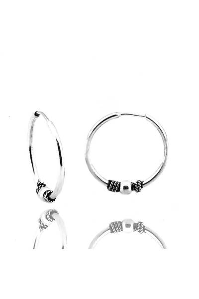 Kadın Gümüş 18mm Halka Küpe Dgn20335