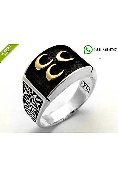 925 Ayar Gm  Hilal Tasarm Tasz Erkek Yzk Stok Kodu:2018166