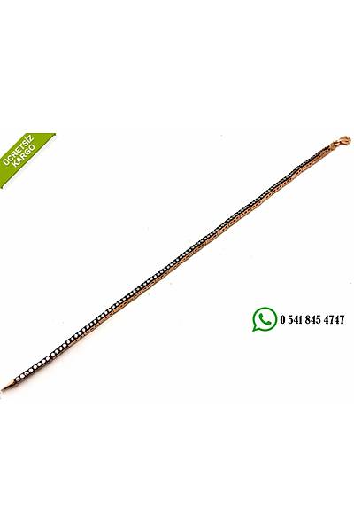 925 Ayar Gm Rose Kaplama Su Yolu Model Bayan Bileklik Stok Kodu:20174373