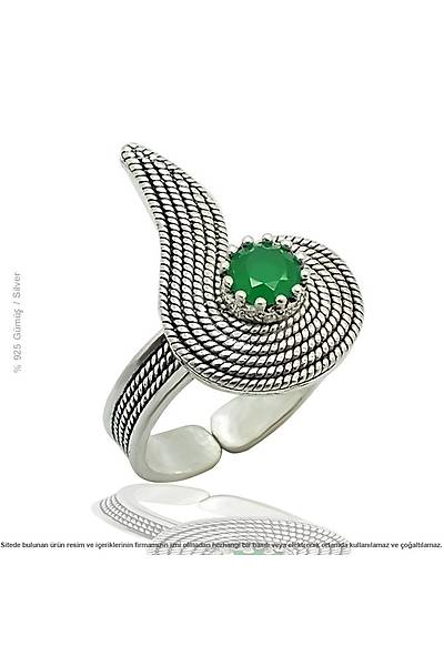 925 Ayar G�m�� Damla Model Oksitli Telkari Bayan Y�z�k Stok Kodu:20173379