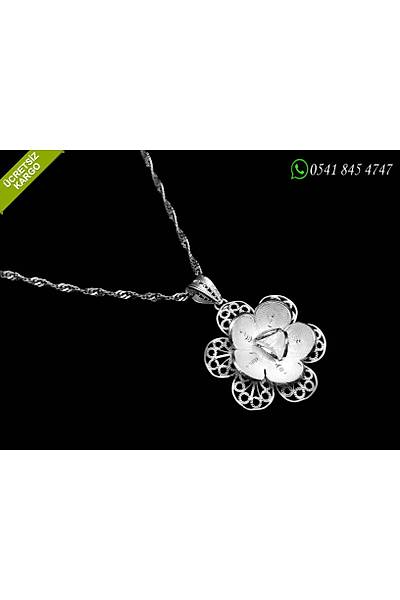 Lotus iek Model 925 Ayar Gm Telkari Bayan Kolye Stok Kodu:20171607