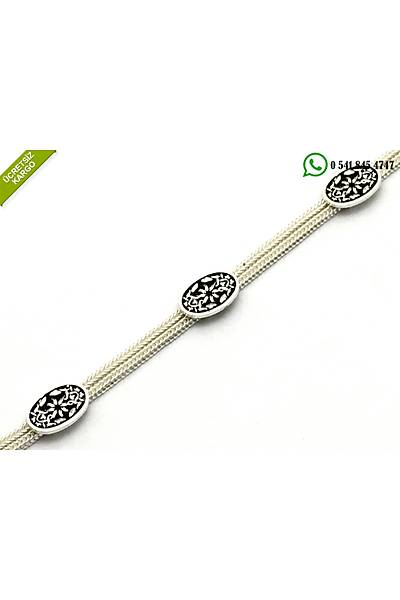 925 Ayar G�m�� Eli�i Midyat Has�r �i�ek Temal� Bayan Bileklik Stok Kodu:20174549
