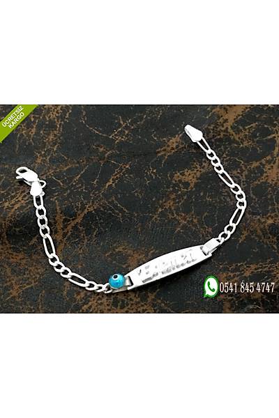 925 Ayar G�m�� �simli Ki�iye �zel El ���ili�i �ocuk Bileklik Stok Kodu:2018868