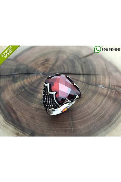 Krmz Zirkon Tal 925 Ayar Gm Erkek Yzk Stok Kodu: 20171955