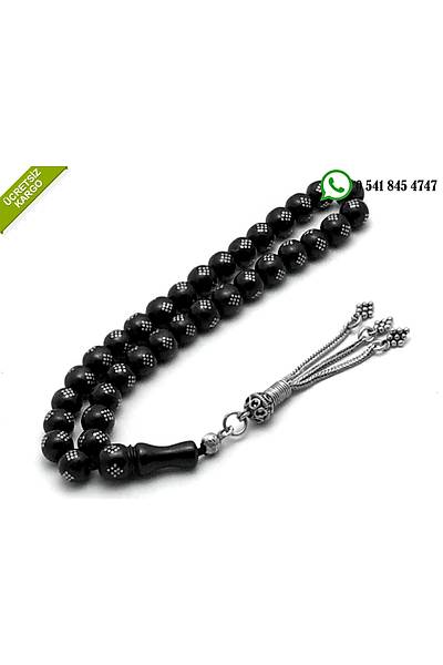 925 Ayar G�m�� P�sk�ll� G�m�� ��lemeli G�rcistan Oltu Ta�� Tesbih Stok Kodu:2018208