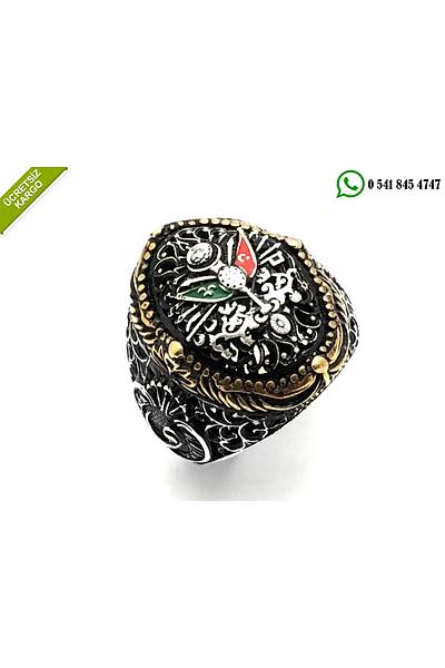 925 Ayar Gm zel Tasarm Osmanl Sanca Model Erkek Yzk Stok Kodu:20174403