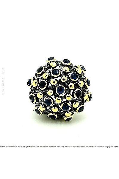 925 Ayar G�m�� Safir Ta�l� Tasar�m Otantik Bayan Y�z�k Stok Kodu:20173517