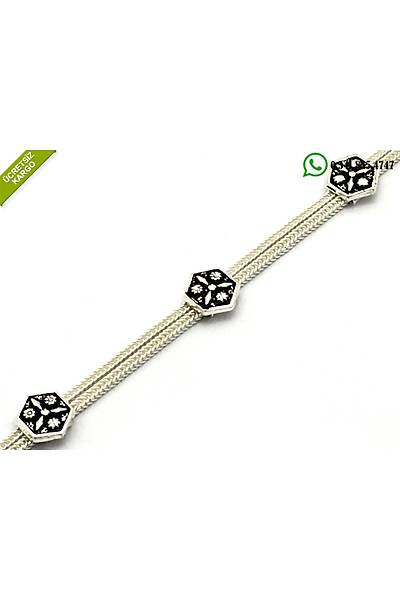 925 Ayar Gm Elii Midyat Hasr iek Temal Bayan Bileklik Stok Kodu:20174550