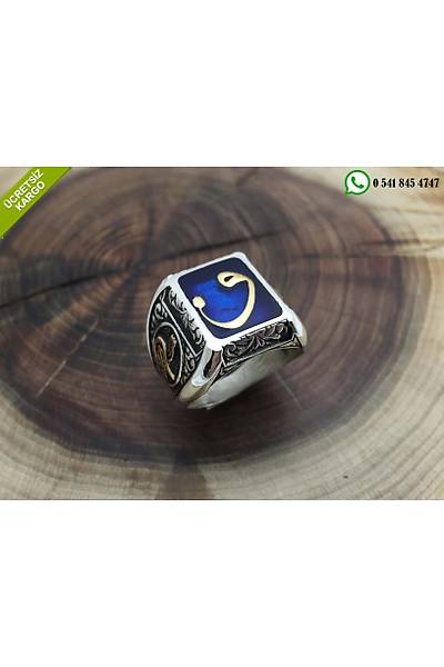 Vav Harfli Mineli 925 Ayar Gm Erkek Yzk Stok Kodu:20171706