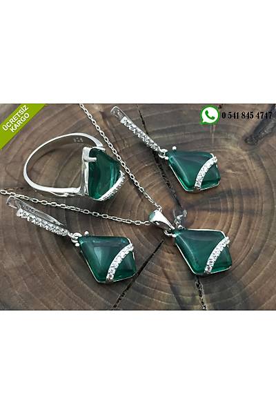 Yeim Ve Zirkon Tal Gm Bayan l Set Stok Kodu:20173065