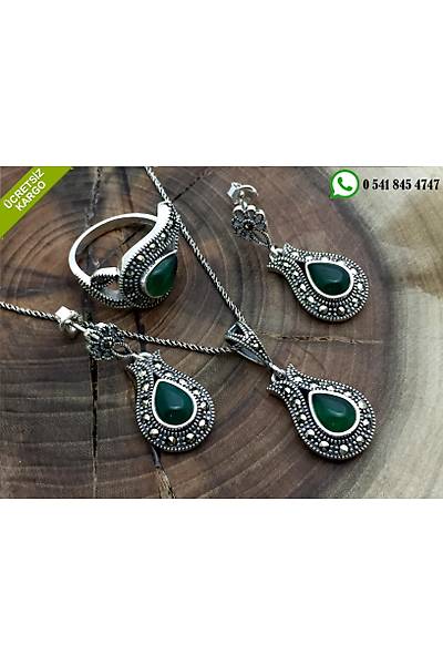 Yeim Ve Markazit Tal Lale Model 925 Ayar Gm Bayan l Set Stok Kodu:20173115