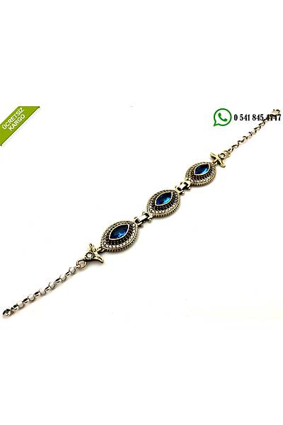 925 Ayar Gm Akuamarin Tal Tasarm Otantik Bayan Bileklik Stok Kodu:20174441
