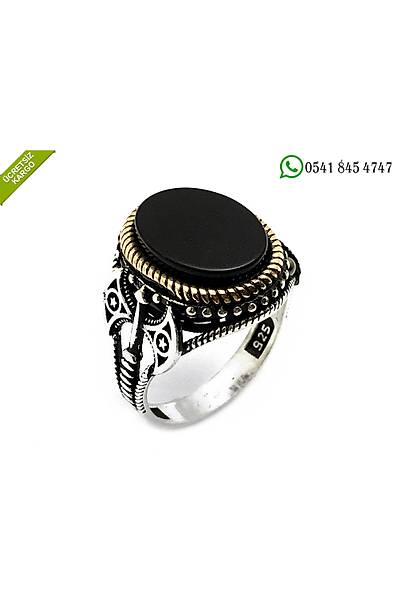 925 Ayar Balta Tasarm Oniks Tal Erkek Yzk Stok Kodu:20181132
