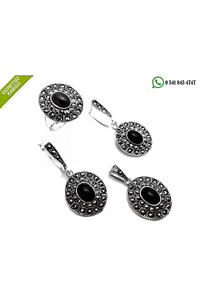 Oniks ve Markazit Tal Gm Bayan l Set Stok Kodu: 20160587