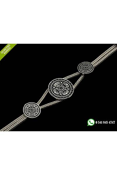925 Ayar Özel Tasarım El İşi Midyat Hasırı Gümüş Bayan Bileklik Stok Kodu:2018739