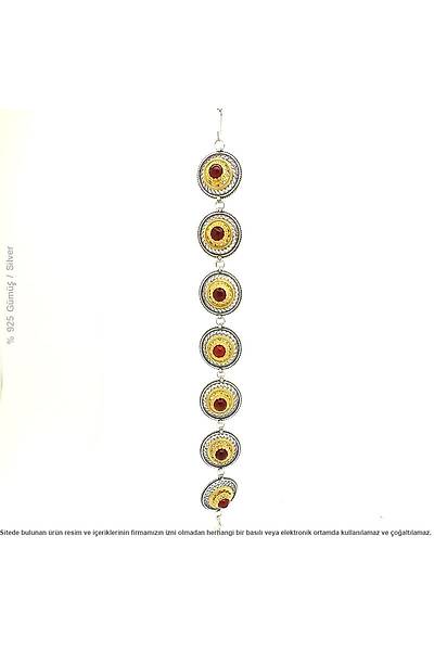 925 Ayar G�m�� Telkari Alt�n Kaplama Akik Ta�l� El ��i Bayan Bileklik Stok Kodu: 20173615