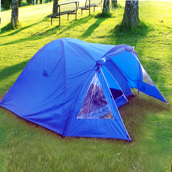 4 Kişilik Koyu Mavi Kamp Çadır (240+80*210*140 Cm)