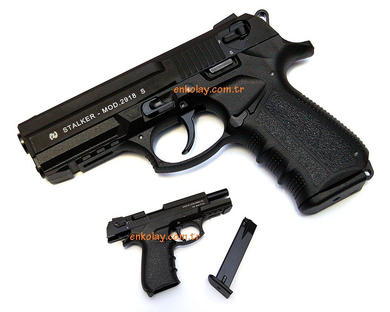 Zoraki 2918 18+1 9 mm Kurusıkı Ses Tabancası+500Adet Kuru Sıkı Mermi