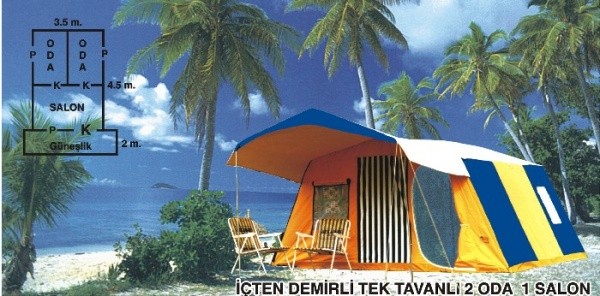 Çadır Çift Tavanlı İçten Demirli 2 Oda 1 Salon