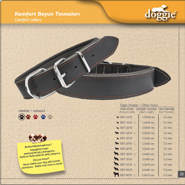 SBT 3510 Yumuşak Sade Tasma 3.5*60 Cm