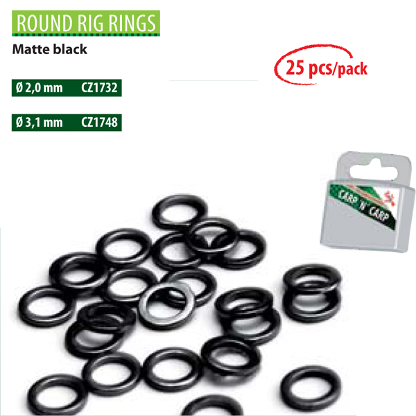 Cz 1731 Round Rig Rings, 2mm, Matte Black (25pcs)