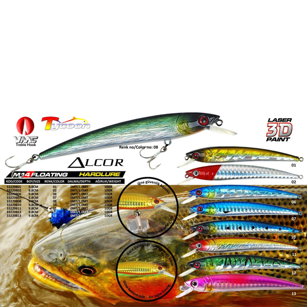 33229813 M14 9.8cm Sahte Balık Renk 13