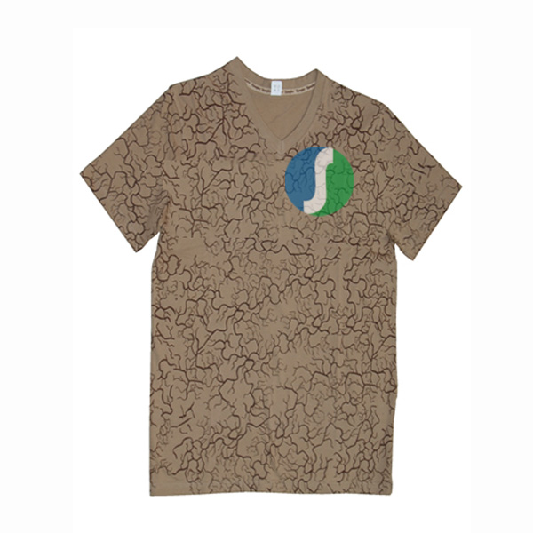 V yaka Çatlak Toprak T Shirt Sts 5 L