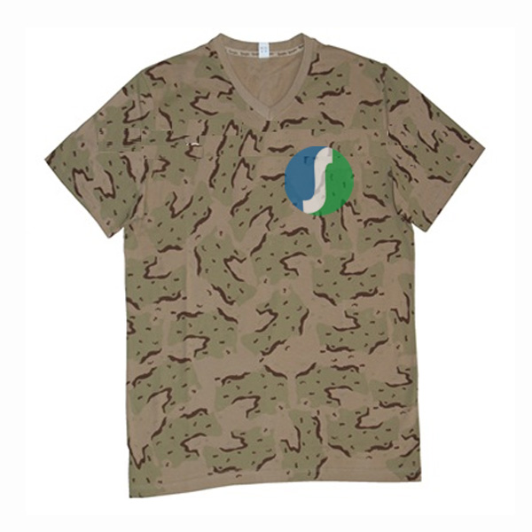 V yaka Çöl Kamuflaj T Shirt Sts 10 M