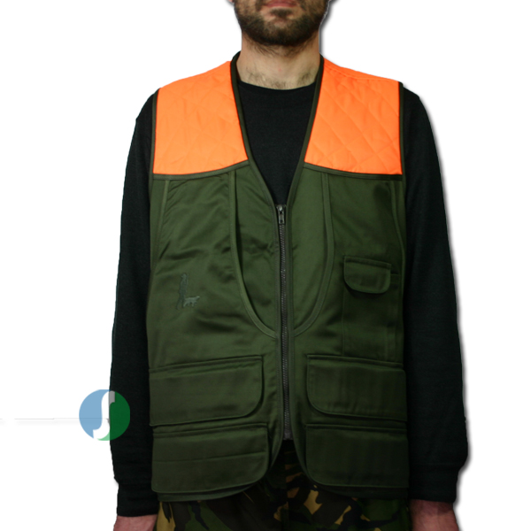 S 603 1 Avcı Yeleği Bol Fişekli Geniş Torbalı Haki Turuncu XXL