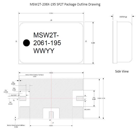 RFUW MSW2T-2061-195 High Power SP2T Switch