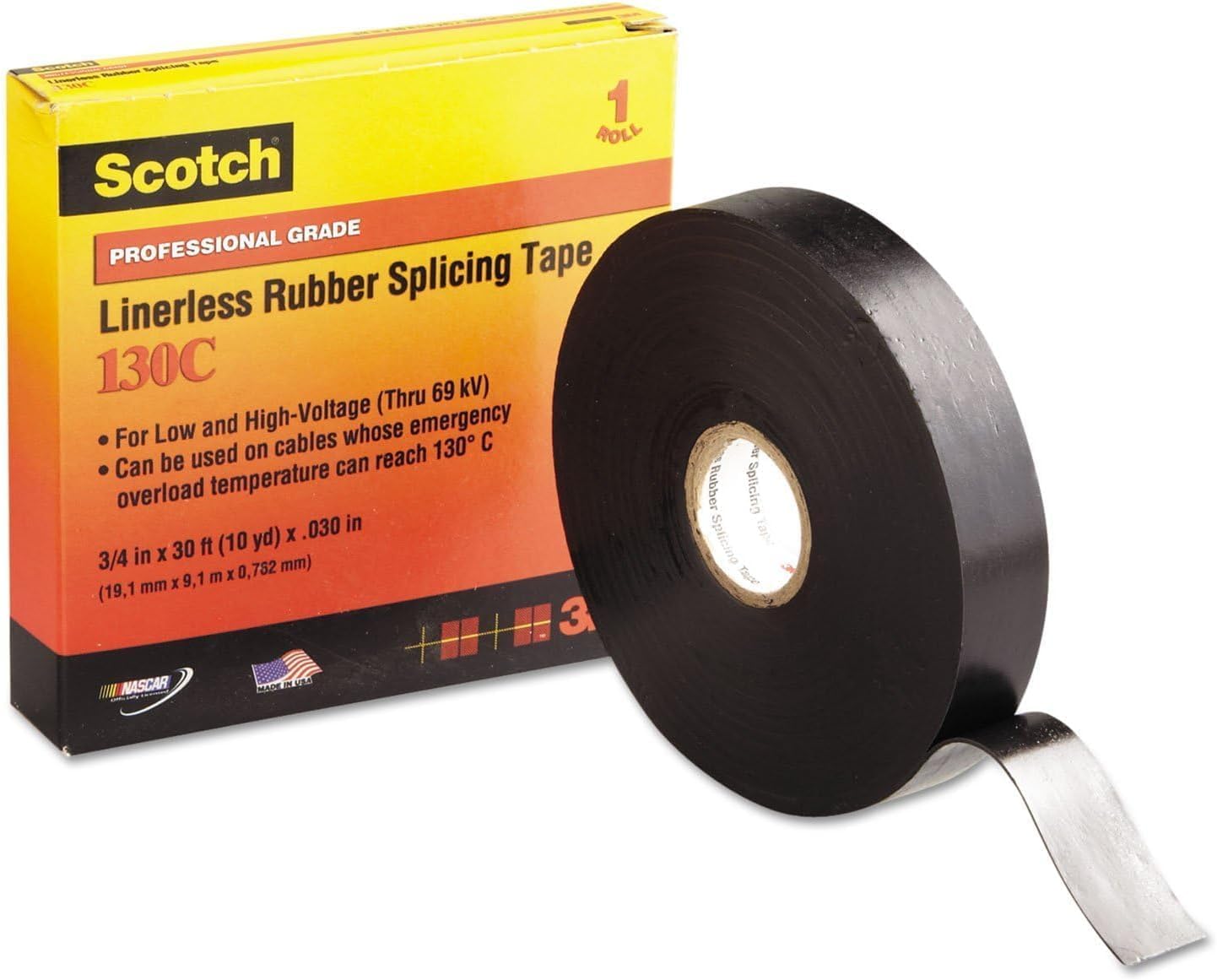3M 130C Tape Insulation Electrical Astarsız Kauçuk Ek Bantı 1" x 30 ft (9.1m)