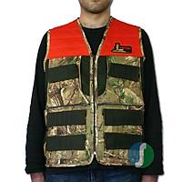 27159 Meşe Ağaç Desen Haki Turuncu Omuzlu Yelek