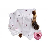 Sema Baby �ok Ama�l� M�slin �rt� 100x80 cm - Pembe Y�ld�z 8682476853124