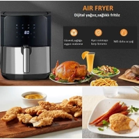 Dalle 5.5 Lt XL Ya�s�z Dijital AirFryer Frit�z 1700 Watt