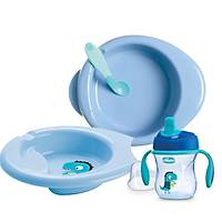 Chicco 4 Par�a Beslenme Seti +6 Ay - Erkek