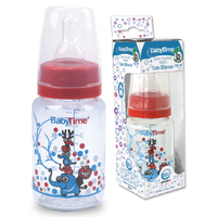 Baby Time Silikon Kiraz U�lu Klasik Cam Biberon - 150ml