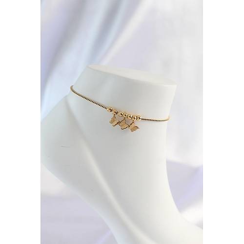 316L elik Gold Renk Minimal Kelebek Tasarml Halhal