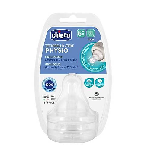 Chicco Wellbeing Silikon 2'li Biberon Emzi�i 6 ay+