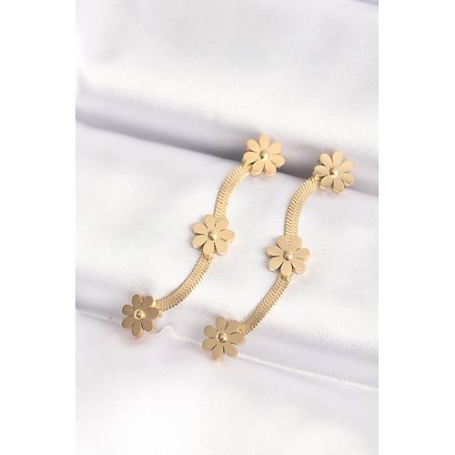 316L elik Gold Renk talyan Zincir Papatya Kpe