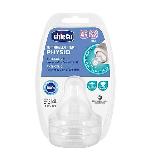 Chicco Wellbeing Silikon 2'li Biberon Emzi�i 4 ay+