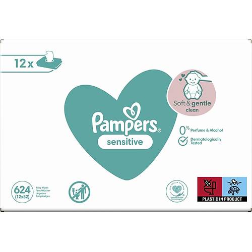 Prima Pampers Sensitive Hassas Islak Bebek Havlusu 52x12 Adet (624 Yaprak)