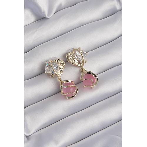Pirin Gold Renk Zirkon Tal Pembe Kre Tasarml Kpe