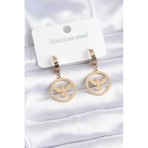 316L elik Gold Renk Ku Model leme Detay Kadn Kpe